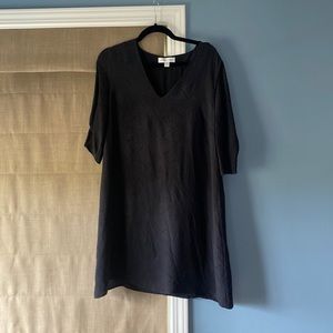 Black silk shift dress from amour vert, lined.